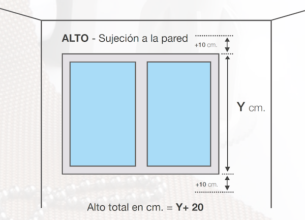 Cálculo del alto del estor que necesitamos para la instalación a pared - by VistiendoHogar
